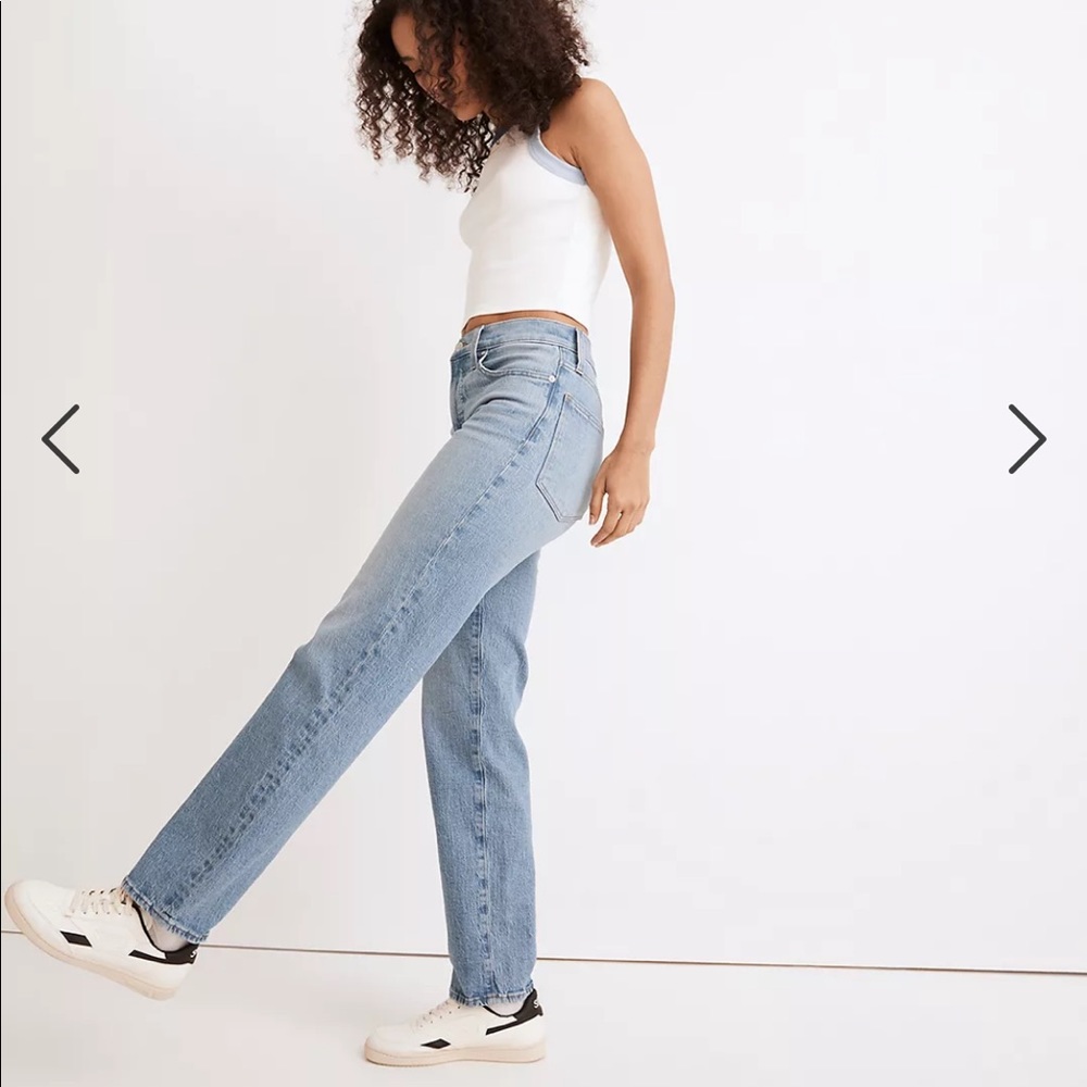 NWT Madewell The Petite Mid-Rise Perfect Vintage Straight Jean in Verwood Wash